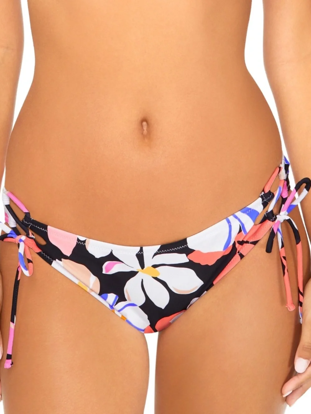 Raisins Juniors' Sweet Side Printed Side-Tie Bottoms - Black Multi